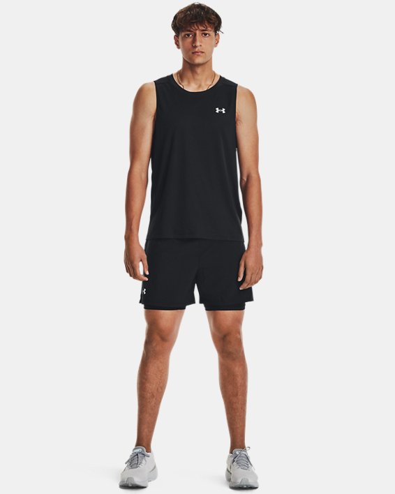 Men's UA CoolSwitch Run Singlet in Black image number 2
